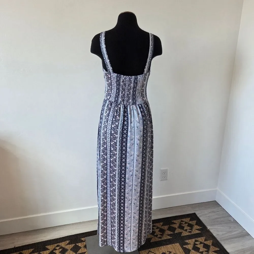 Derek Heart Paisley Floral Maxi Dress Twist Front Y2K 90s Beach Vacation Large - Picture 6 of 13